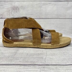 UGG Women's Brown Suede Espadrille‎ Sandals Gladiator Style Size 10